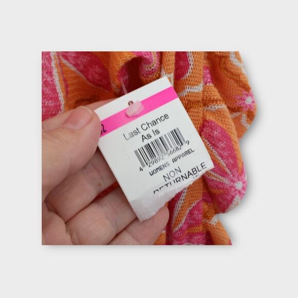 Free People Through The Meadow Top Grapefruit Seltzer Size Large Orange V-Neck - Picture 3 of 10